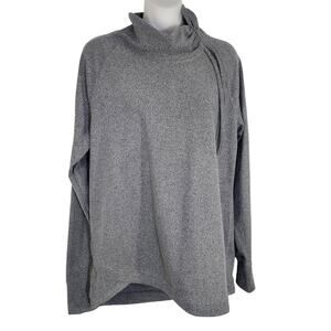 Maurices Womens Sweatshirt Cowl Neck Fleece Tunic Thumbholes Gray Relaxed Medium
